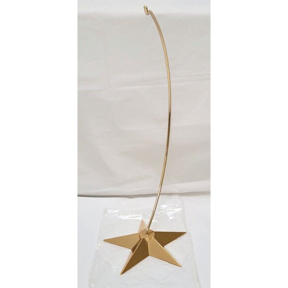 Dept 56  24K Goldplated 13” METAL ORNAMENT HANGER w/Weighted Star Base #77046 - Picture 3 of 13